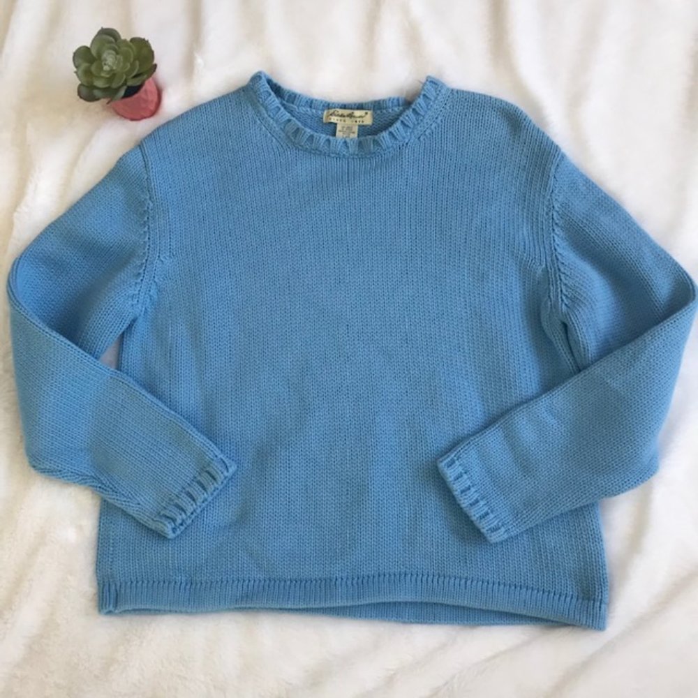 Eddie Bauer 100% Cotton Chunky Knit Sweater EUC